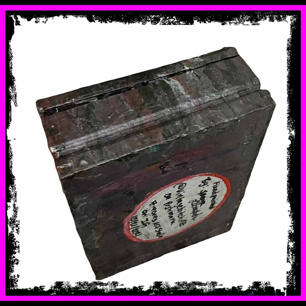 New Artisan Hand Painted By Me Gothic Poured Vintage Cigar Box By Arturo Fuente - Picture 9 of 15